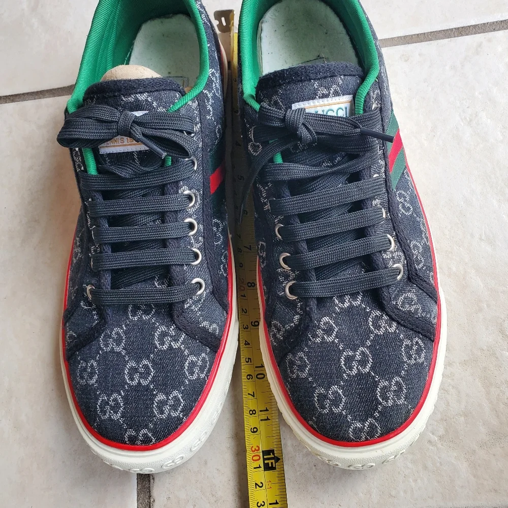 Gucci  Gray Sneakers with Red and Green Accents